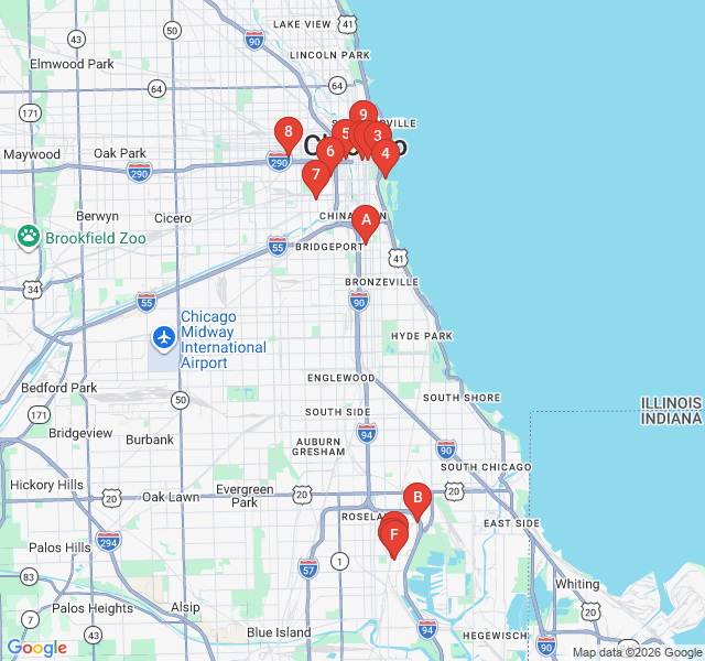 Route map for The Utopian Dream: Pullman National Historical Park