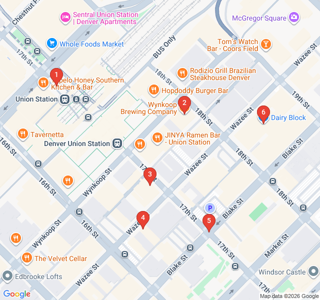 Route map for The Birth of the Mile High City