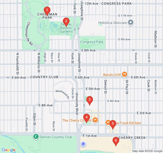 Route map for Fashion and Flowers in Cherry Creek