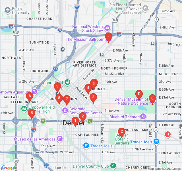 Route map for The Harlem of the West: Five Points Jazz