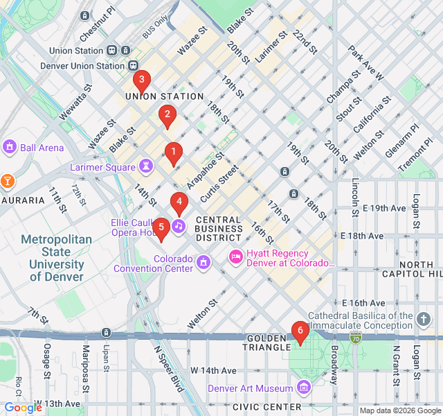 Route map for Lit and Lines: Denver’s Creative Core