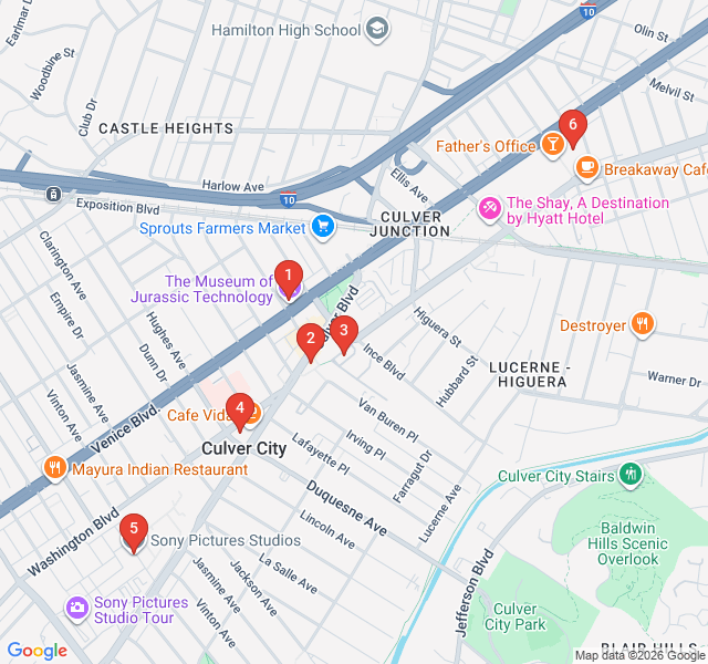 Route map for Culver City: The Heart of Screenland History