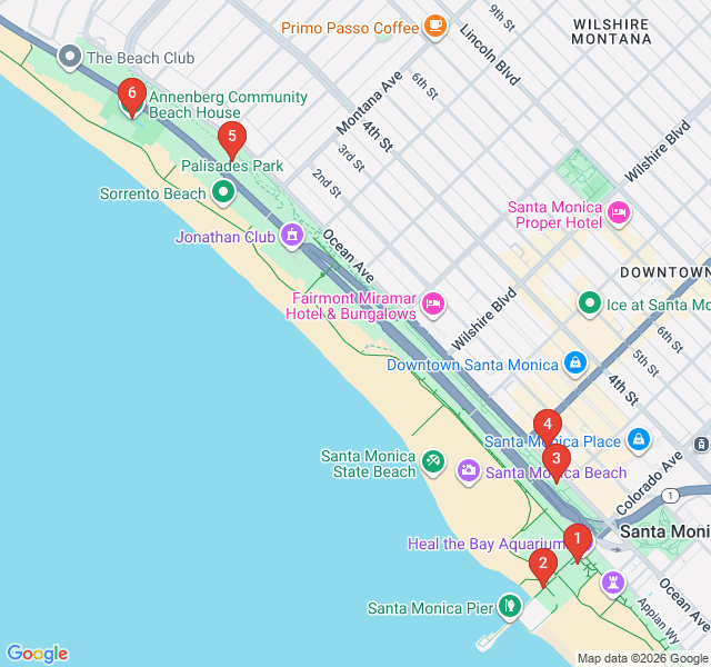 Route map for Santa Monica Shores: From Pier to Palisades