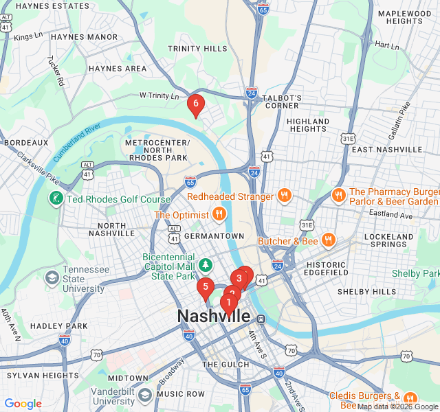 Route map for Civil Rights and Courage: The Sit-in Trail