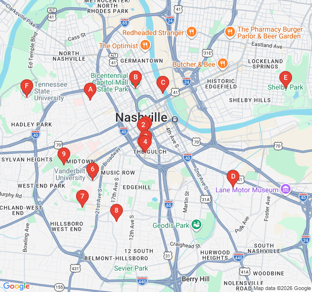 Route map for Murals and Modernity in the Gulch