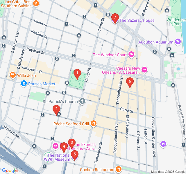 Route map for Warehouse District Art and Industrial Chic