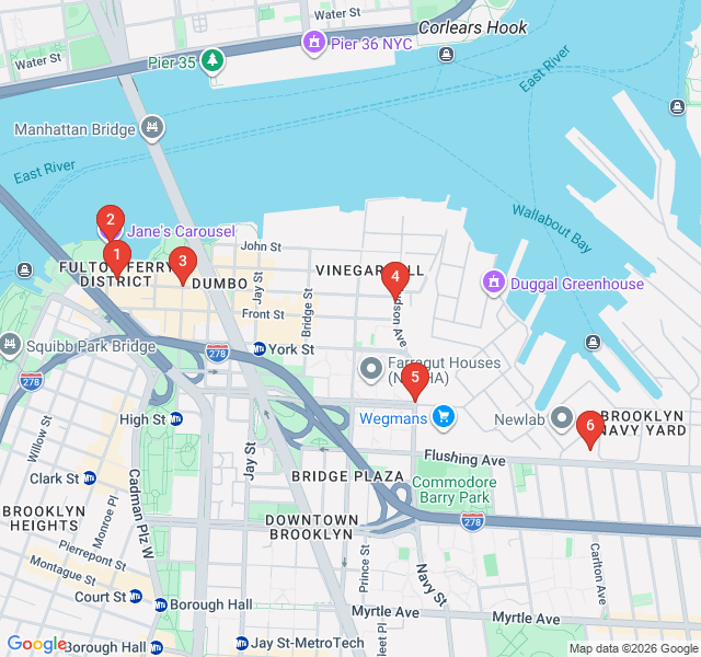 Route map for DUMBO to Navy Yard: Industrial Chic and Harbor Views