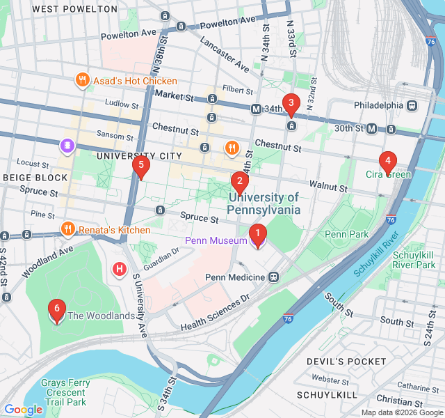 Route map for University City: Intellectuals and Ivy