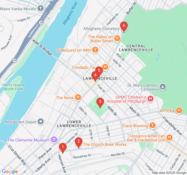 Route map for Lawrenceville: From Arsenal to Artisans