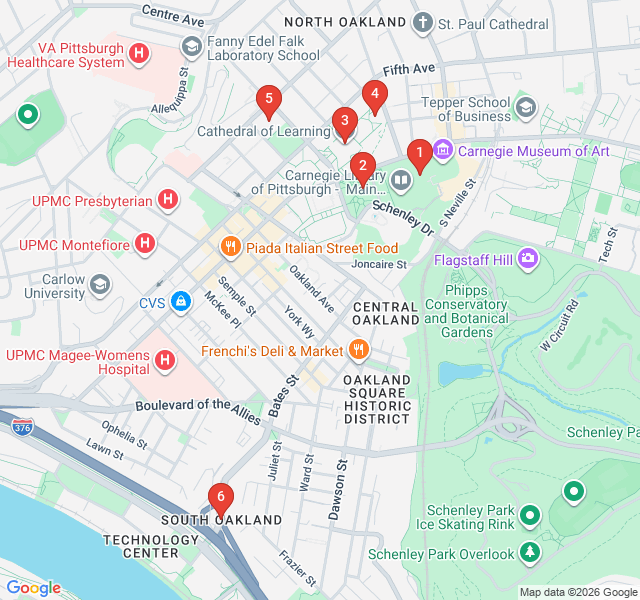 Route map for Oakland’s Academic Icons and Museum Marvels