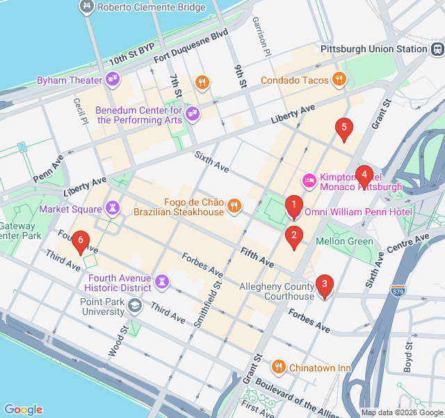 Route map for Steel Magnates and Gothic Spires: Downtown Architecture