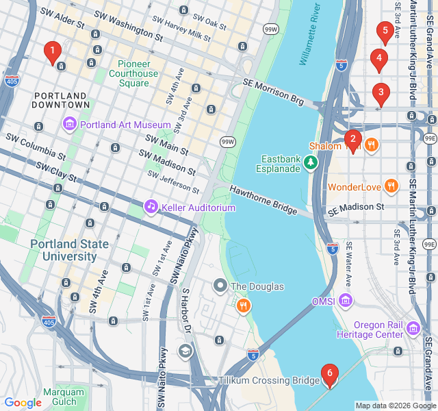 Route map for Industrial Art: The Murals of Central Eastside
