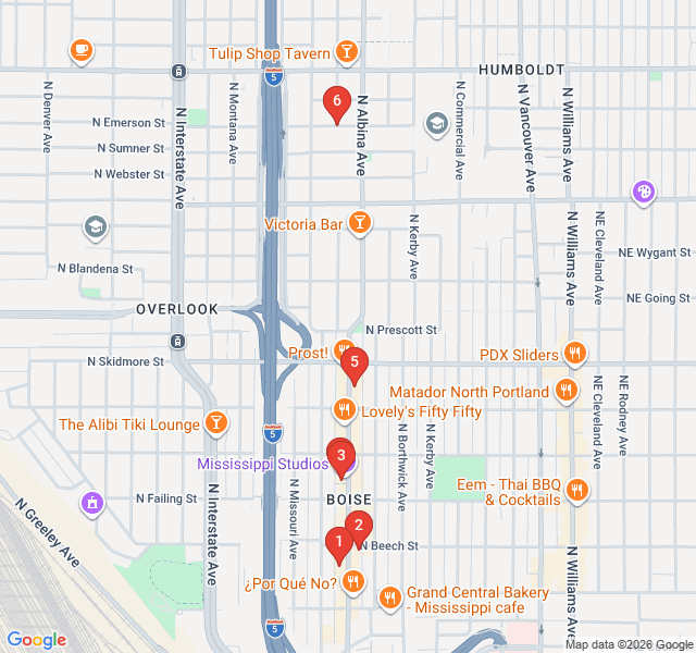 Route map for Mississippi Avenue: Quirky Portland Unfiltered