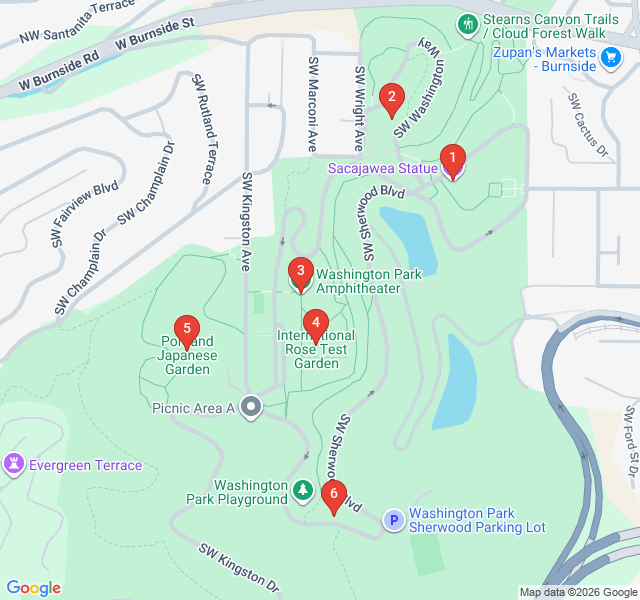 Route map for The Rose City Floral Crown