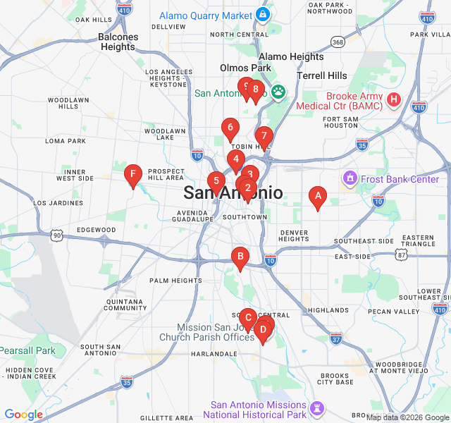 Route map for Mission San José: The Queen's Trail