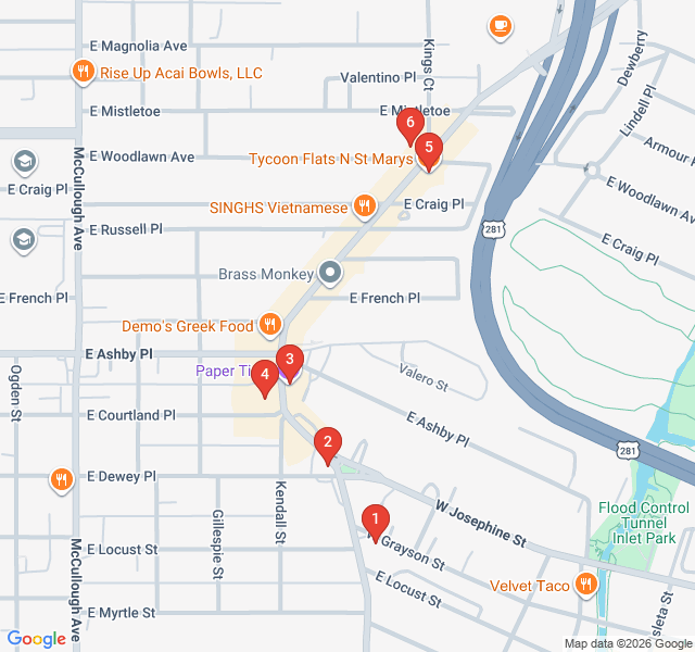 Route map for Neon and Vinyl: The St. Mary's Strip