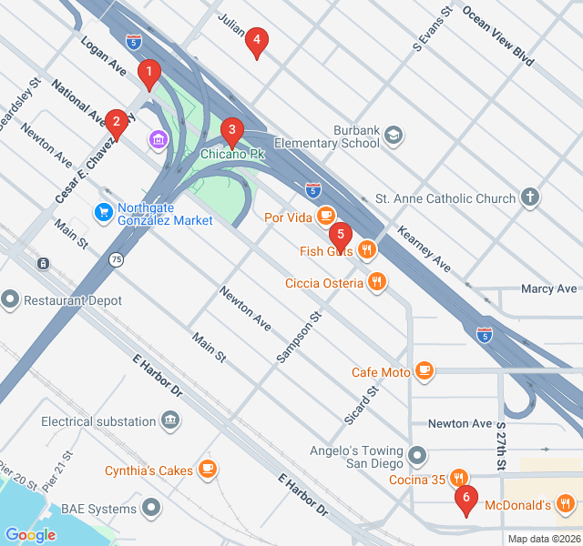Route map for Barrio Logan: Murals and Resistance