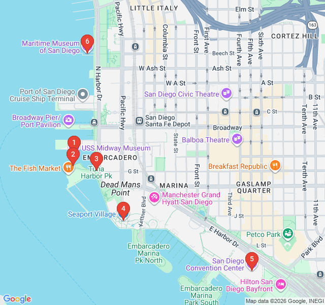 Route map for Embarcadero: Maritime Myths & Monuments