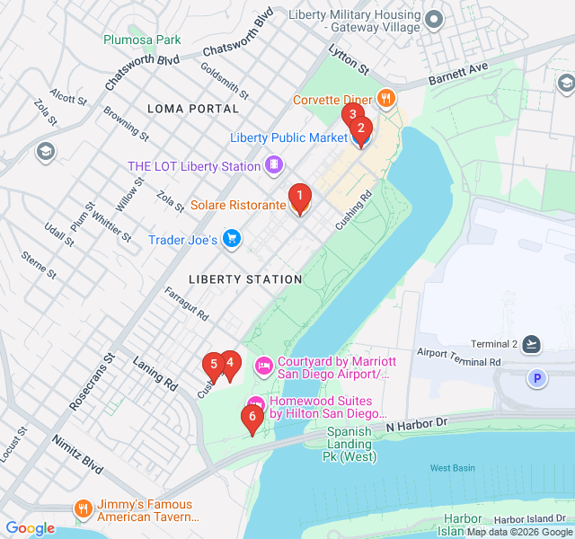 Route map for Liberty Station: Naval Roots to Arts District