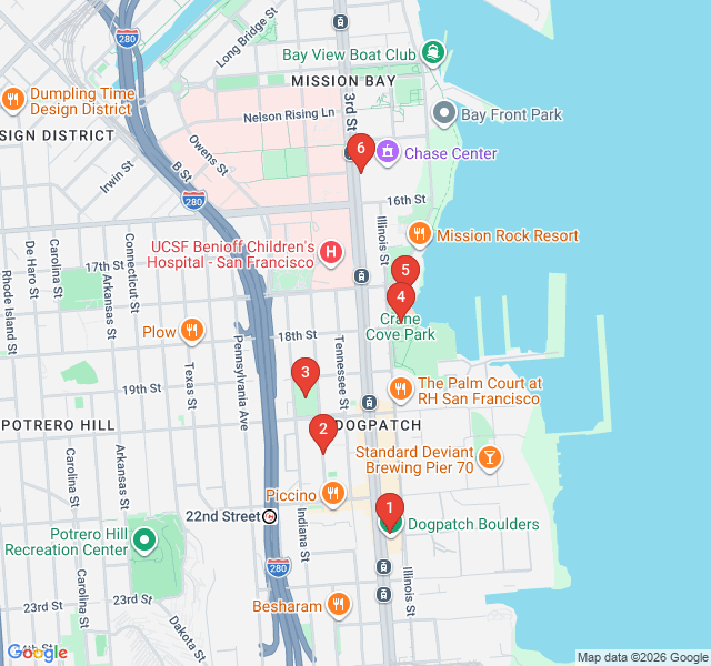 Route map for Cranes and Craft: The Industrial Rebirth of Dogpatch