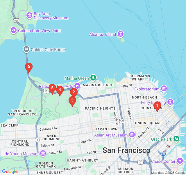 Route map for Forts and Forests: Exploring the Presidio's Hidden Trails