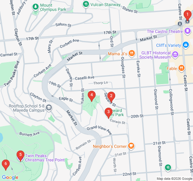 Route map for City on the Edge: The Twin Peaks Panorama Route