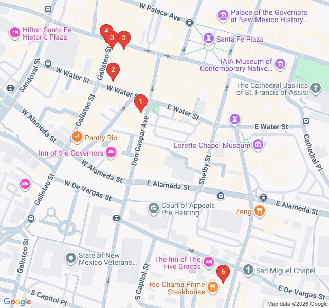Route map for High Desert Spirits: A Nightlife Audio Walk