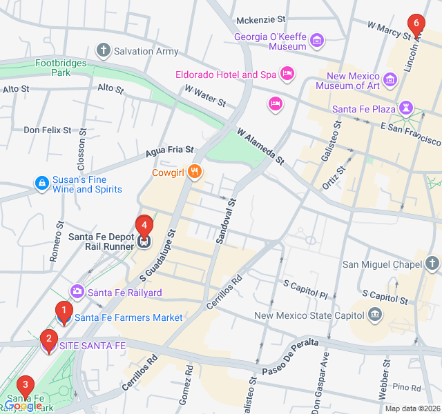 Route map for Industrial Soul: Santa Fe Railyard