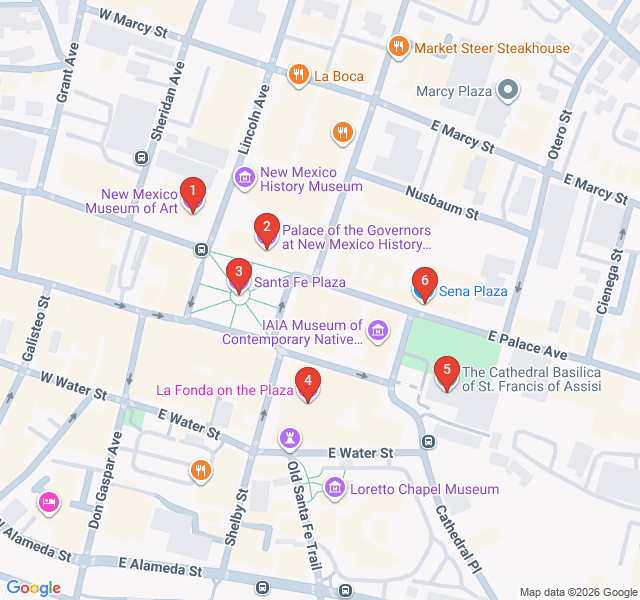 Route map for Legends of the Santa Fe Plaza