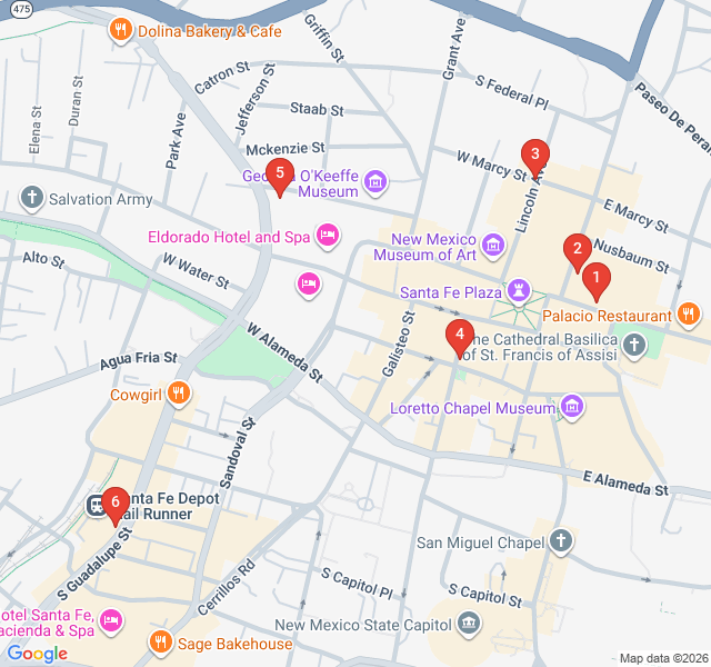 Route map for The Red and Green Chile Trail