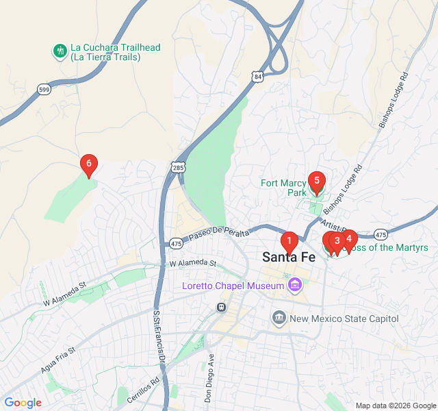 Route map for Santa Fe Skyline & Scenic Vistas