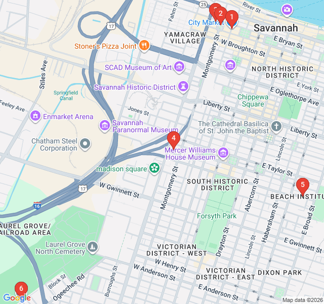 Route map for Civil Rights & Freedom’s Path