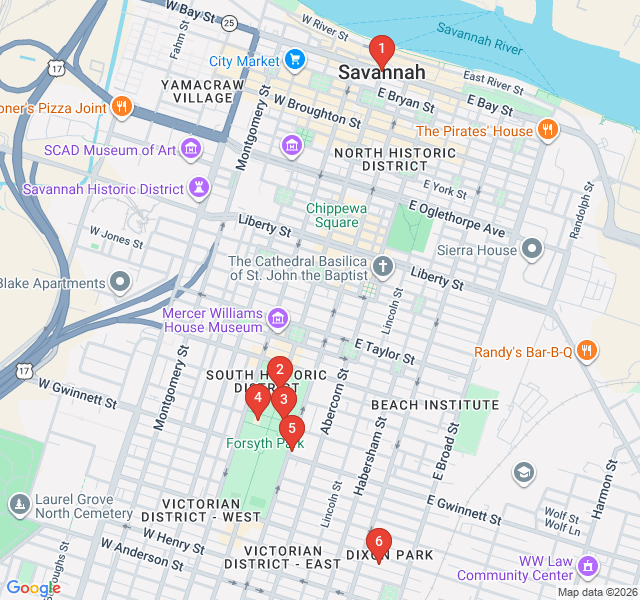 Route map for The Forsyth Promenade: Iconic Park & Hidden Gardens