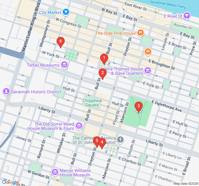 Route map for Girl Scouts & Juliette Gordon Low