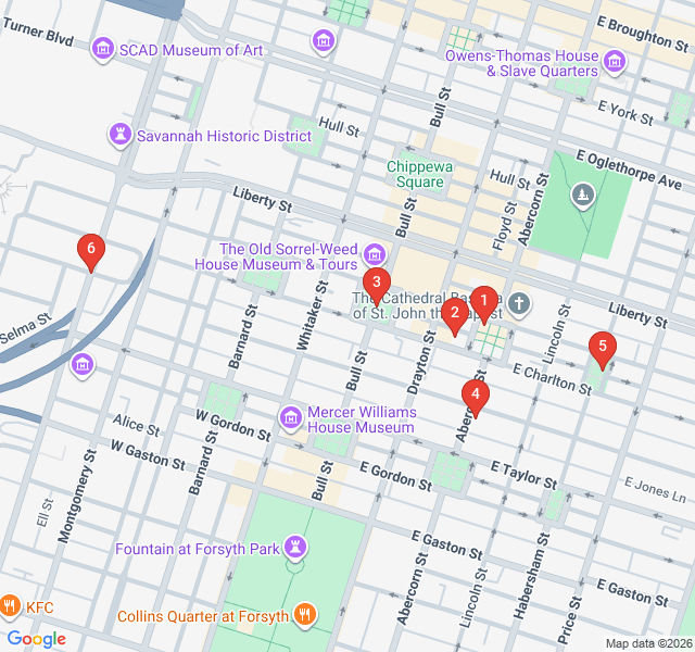 Route map for The Romantic’s Promenade: Jones Street & Hidden Lanes