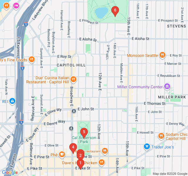 Route map for Capitol Hill: Rainbows & Rebels