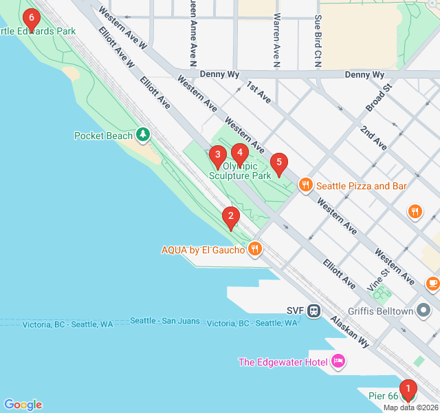 Route map for Olympic Sculpture Park: Art by the Sound