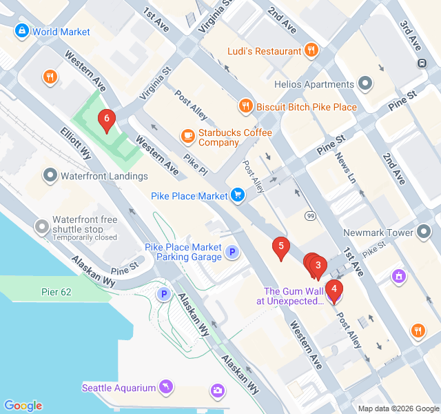 Route map for Pike Place Market: Flavors & Folklore