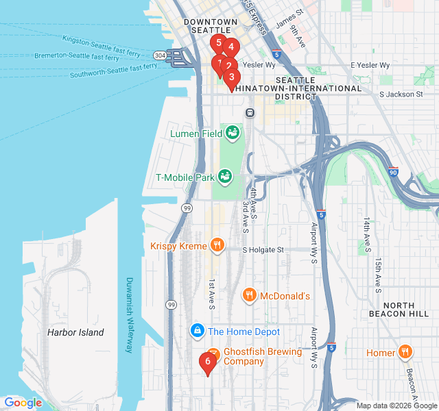 Route map for Pioneer Square: Birthplace of Seattle