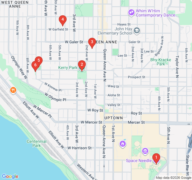Route map for Queen Anne Heights: Mansions & Monoliths