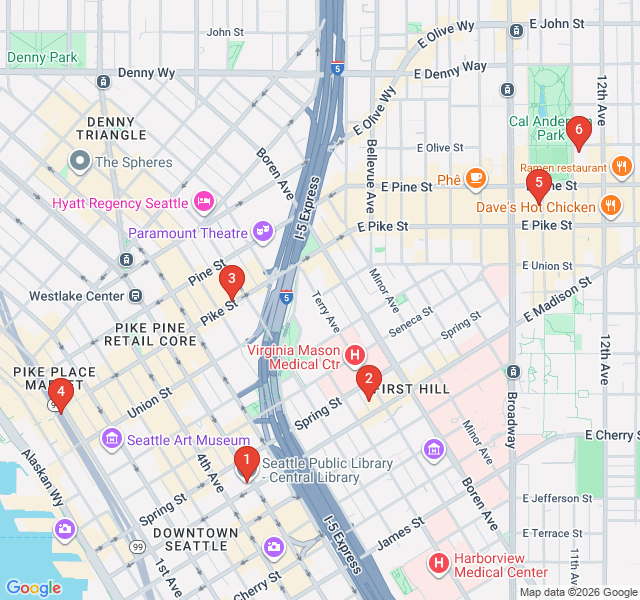 Route map for Seattle’s Literary Legends & Library Icons