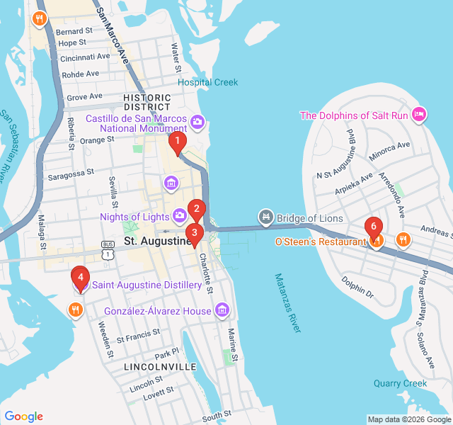 Route map for Prohibition Spirits and Historic Speakeasies