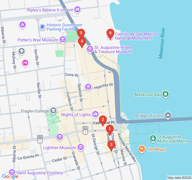 Route map for Spanish Roots and Colonial Stones