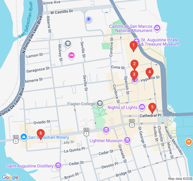 Route map for St. George Street Foodie Expedition