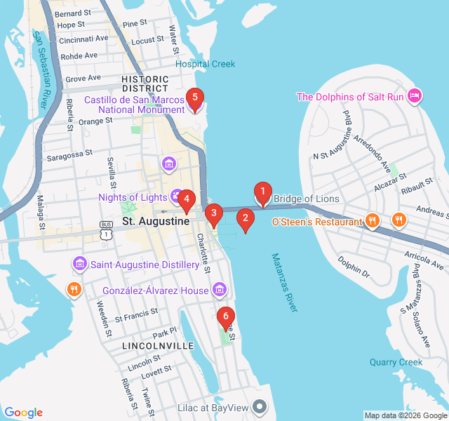 Route map for Waterfront Wonders & Fortified Shores