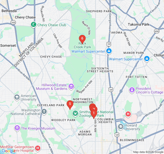 Route map for Mount Pleasant: Village Vibes & Rock Creek Trails