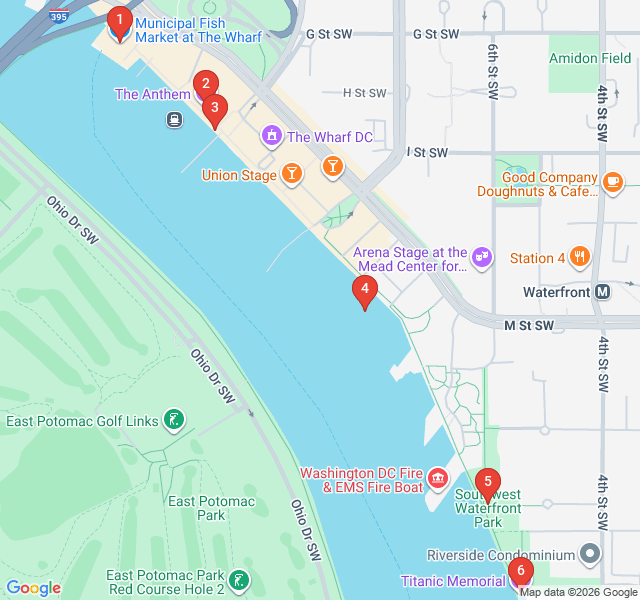 Route map for The Wharf: DC’s Maritime Pulse