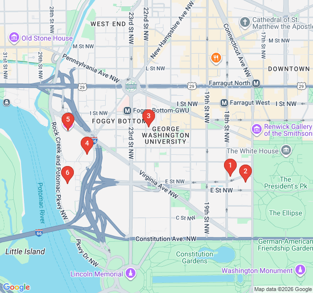 Route map for Scandal & Intrigue: The Watergate to Foggy Bottom