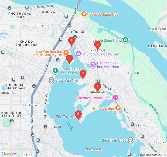 Route map for Northern West Lake: Sunset and Lotus Ponds