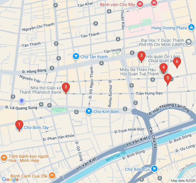 Route map for Cholon's Ancient Temples and Traditions